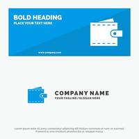 Business Finance Interface User Wallet SOlid Icon Website Banner and Business Logo Template vector