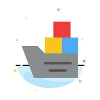 Box Good Logistic Transportation Ship Abstract Flat Color Icon Template vector