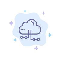 Cloud Share Computing Network Blue Icon on Abstract Cloud Background vector