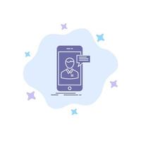Chat Live Chat Meeting Mobile Online Conversation Blue Icon on Abstract Cloud Background vector