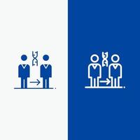 Dna Cloning Patient Hospital Health Line and Glyph Solid icon Blue banner Line and Glyph Solid icon Blue banner vector