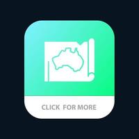 Australia Australian Country Location Map Travel Mobile App Button Android and IOS Glyph Version vector