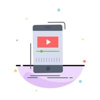 media music player video mobile Flat Color Icon Vector