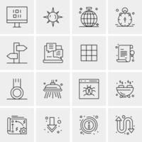 16 iconos de negocios universales vector ilustración de icono creativo para usar en proyectos relacionados con la web y dispositivos móviles