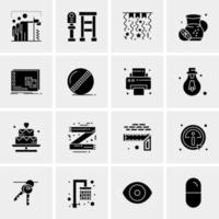 16 iconos de negocios universales vector ilustración de icono creativo para usar en proyectos relacionados con la web y dispositivos móviles