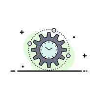 Efficiency management processing productivity project Flat Color Icon Vector