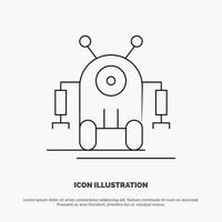 Human Robotic Robot Technology Line Icon Vector