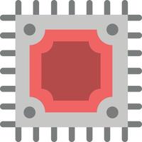 Cpu Microchip Processor  Flat Color Icon Vector icon banner Template