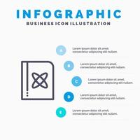 Book Formula Physics Science Line icon with 5 steps presentation infographics Background vector