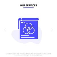 Our Services Brusher Poster Wallpaper Fly Solid Glyph Icon Web card Template vector