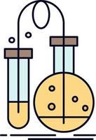 prueba química matraz laboratorio ciencia color plano icono vector