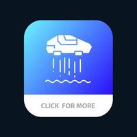 Hover car Personal Car Technology Mobile App Button Android and IOS Glyph Version vector