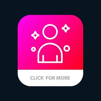 Male Man Person Mobile App Button Android and IOS Line Version vector