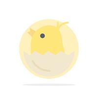 Chicken Easter Baby Happy Abstract Circle Background Flat color Icon vector