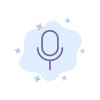 Mic Microphone Basic Ui Blue Icon on Abstract Cloud Background vector