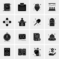 16 iconos de negocios universales vector ilustración de icono creativo para usar en proyectos relacionados con la web y dispositivos móviles