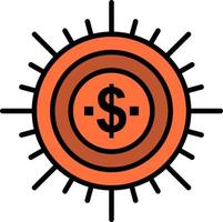 Money Budget Cash Finance Flow Spend Ways  Flat Color Icon Vector icon banner Template