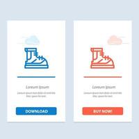 Boots Hiker Hiking Track Boot  Blue and Red Download and Buy Now web Widget Card Template vector