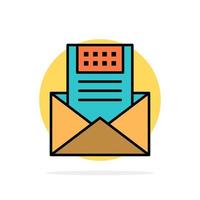 Email Communication Emails Envelope Letter Mail Message Abstract Circle Background Flat color Icon vector