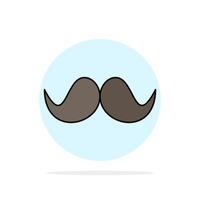 moustache Hipster movember male men Flat Color Icon Vector