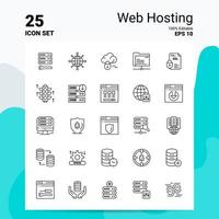 25 Web Hosting Icon Set 100 Editable EPS 10 Files Business Logo Concept Ideas Line icon design vector