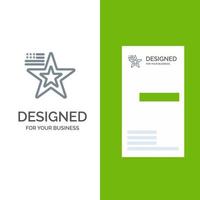 Star American Flag Usa Grey Logo Design and Business Card Template vector