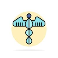 símbolo médico corazón cuidado de la salud círculo abstracto fondo color plano icono vector