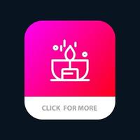 Candle Dark Light Lighter Shine Mobile App Button Android and IOS Line Version vector