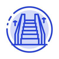 Stair Elevator Electric Ladder Blue Dotted Line Line Icon vector