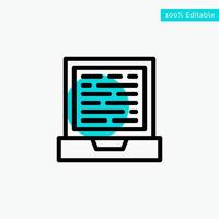 Laptop Computer Design turquoise highlight circle point Vector icon