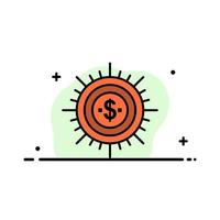 Money Budget Cash Finance Flow Spend Ways  Business Flat Line Filled Icon Vector Banner Template