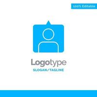 contacto instagram establece lugar de plantilla de logotipo sólido azul para eslogan vector