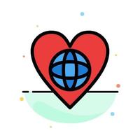 Ecology Environment World Heart Like Abstract Flat Color Icon Template vector