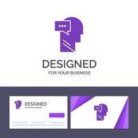 Creative Business Card and Logo template Mind Dialog Inner Head Vector Illustration