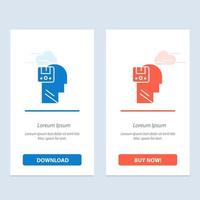 Memory Save Data User Male  Blue and Red Download and Buy Now web Widget Card Template vector