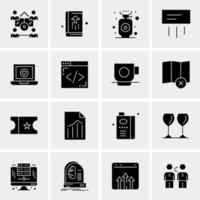 16 iconos de negocios universales vector ilustración de icono creativo para usar en proyectos relacionados con la web y dispositivos móviles