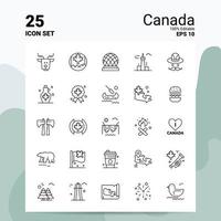 25 conjunto de iconos de canadá 100 archivos eps 10 editables concepto de logotipo de empresa ideas diseño de icono de línea vector