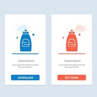 Bathroom Cleaning Gel Shower Soap  Blue and Red Download and Buy Now web Widget Card Template vector