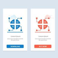 Construction Network Map  Blue and Red Download and Buy Now web Widget Card Template vector