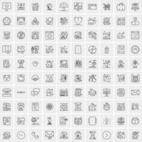 Pack of 100 Universal Line Icons for Mobile and Web vector