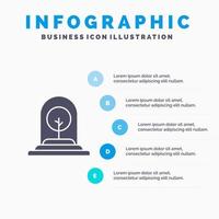 Growth Plant Business Tree New Solid Icon Infographics 5 Steps Presentation Background vector