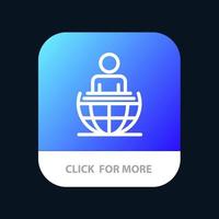 Global Process Business International Modern Mobile App Button Android and IOS Line Version vector