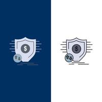 Finance financial money secure security Flat Color Icon Vector
