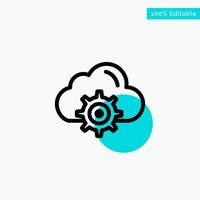 Cloud Setting Gear Computing turquoise highlight circle point Vector icon