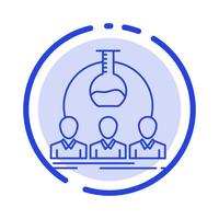 Laboratory Lab Man Experiment Scientist Blue Dotted Line Line Icon vector