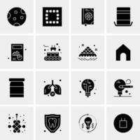 16 iconos de negocios universales vector ilustración de icono creativo para usar en proyectos relacionados con la web y dispositivos móviles