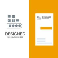 Business Line Management Product Production Grey Logo Design and Business Card Template vector