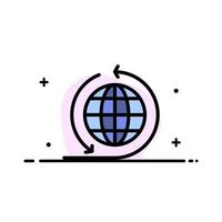 plantilla de banner de vector de icono de línea plana de negocio global de red de negocios de negocios global