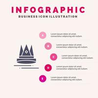Premium Content Education Marketing Solid Icon Infographics 5 Steps Presentation Background vector