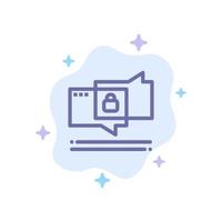 Chat Chatting Security Secure Blue Icon on Abstract Cloud Background vector